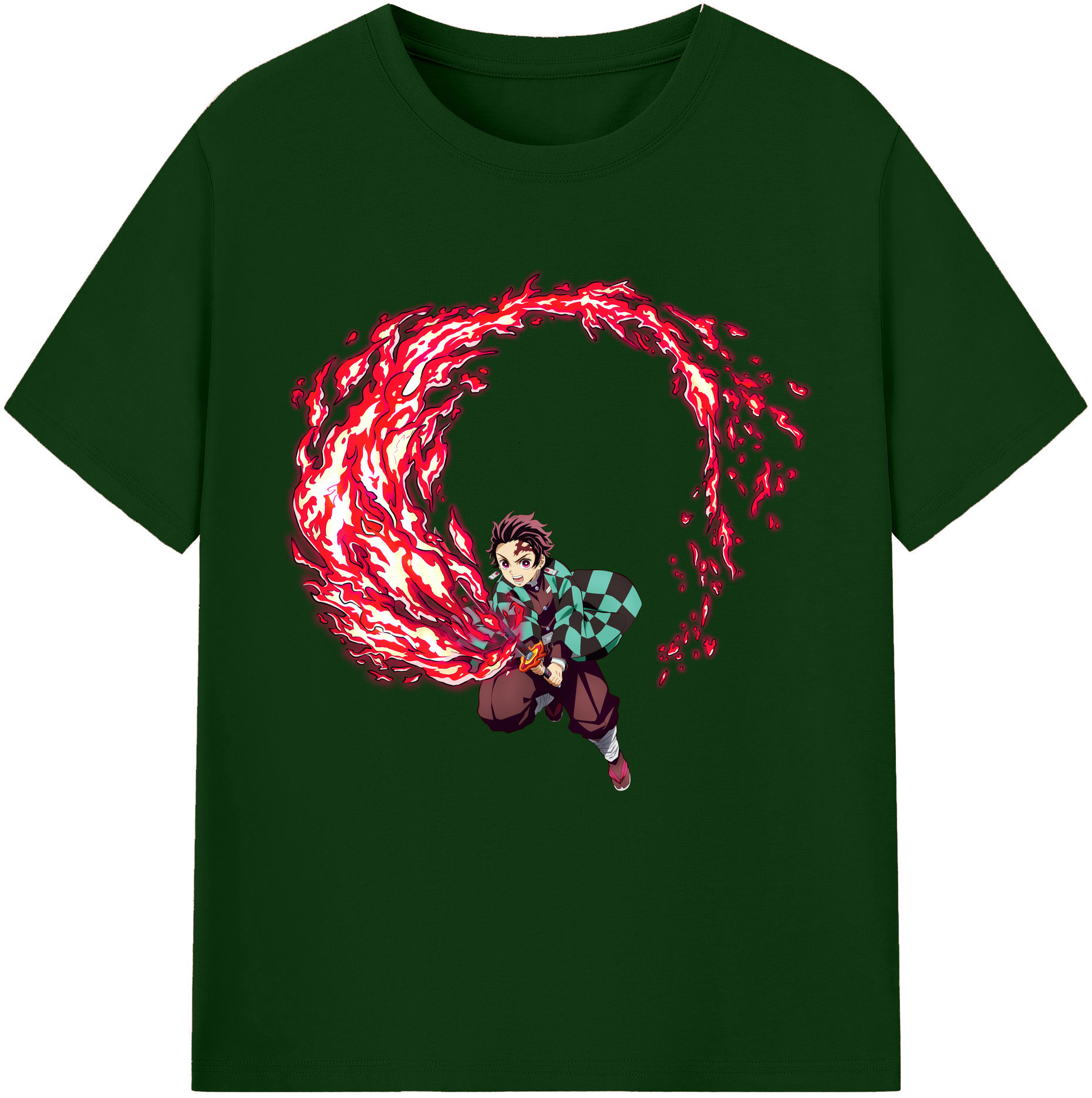 （画像用） 鬼滅の刃 竈門 炭治郎／かまど たんじろう Kamado Tanjirou 綿100％半袖Tシャツ（フロントプリント）